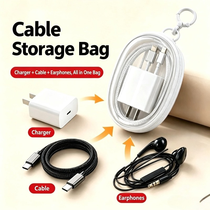 Cable Organizer Bag - Przenośna, wodoodporna torba do przechowywania kabli