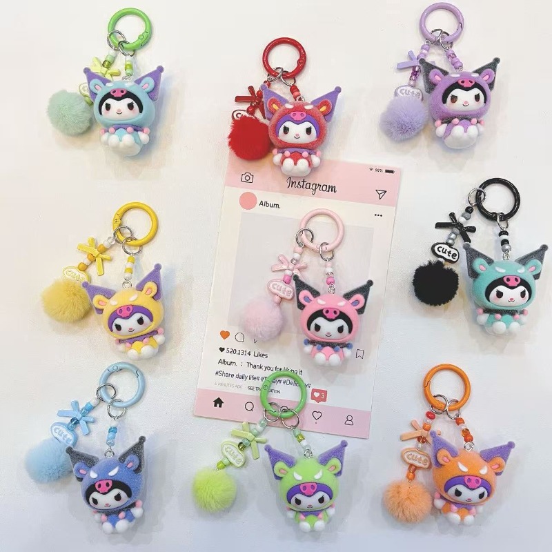 Kawaii Tech Accessories - Modny brelok z żywicy z figurką