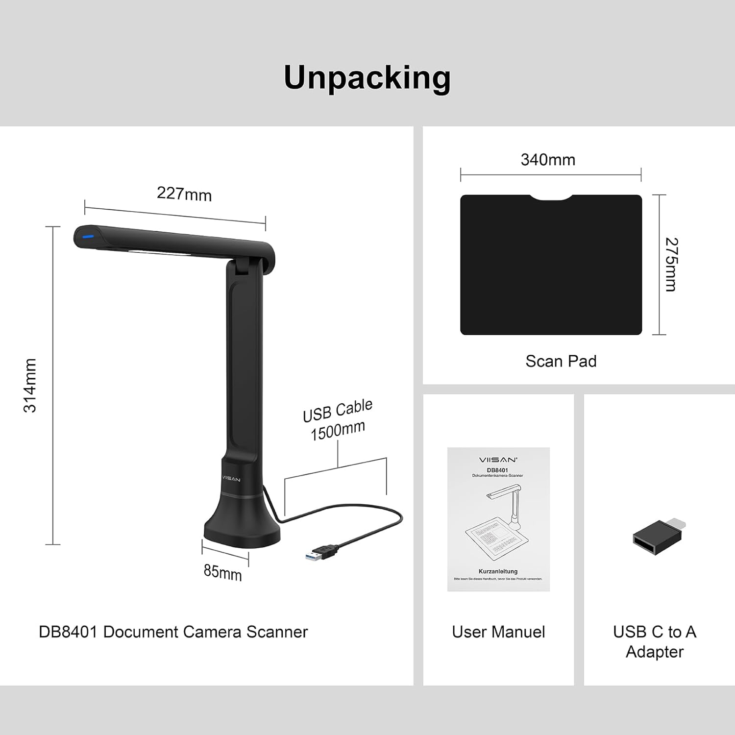 Kamera do dokumentów VIISAN DB – Document Scanner Portable recenzja i cena